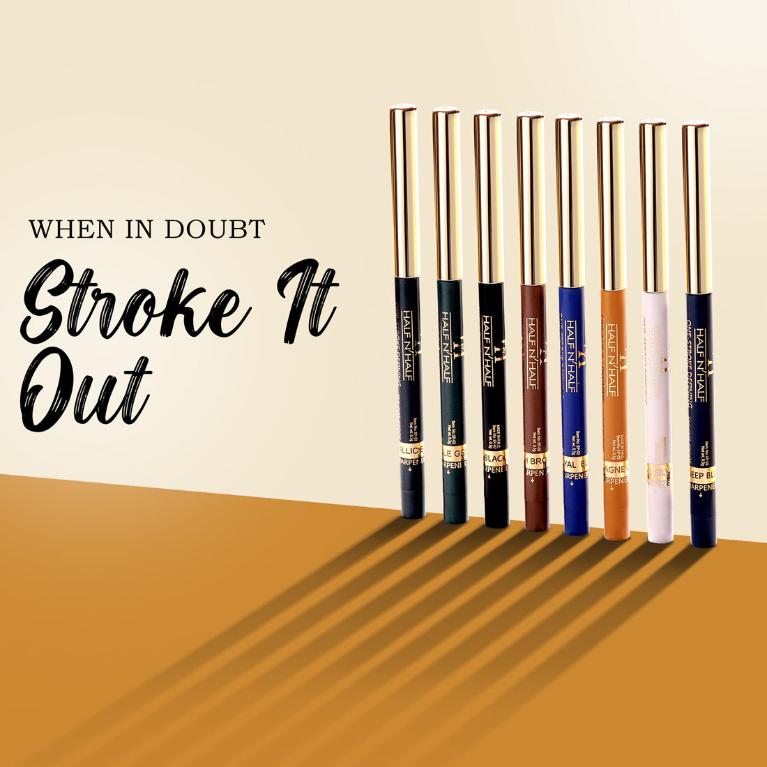 Half N Half One Stroke Defining Auto Eyeliner Kohl Kajal 18hour Long Lasting