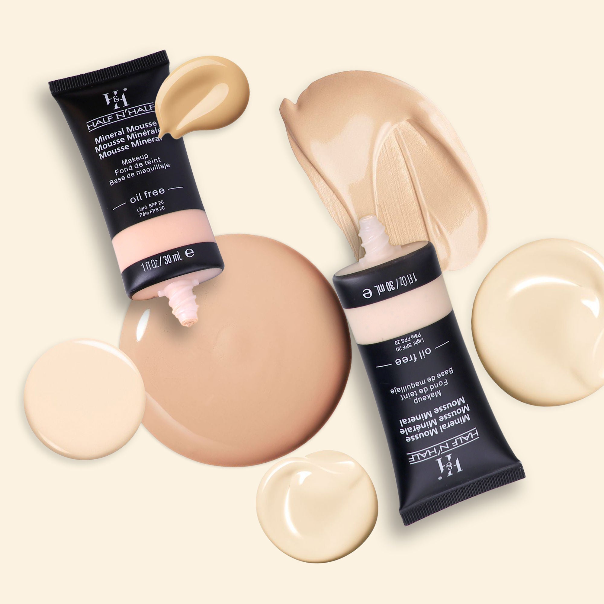 Half N Half Mineral Mousse Oil Free Foundation Light SPF 20