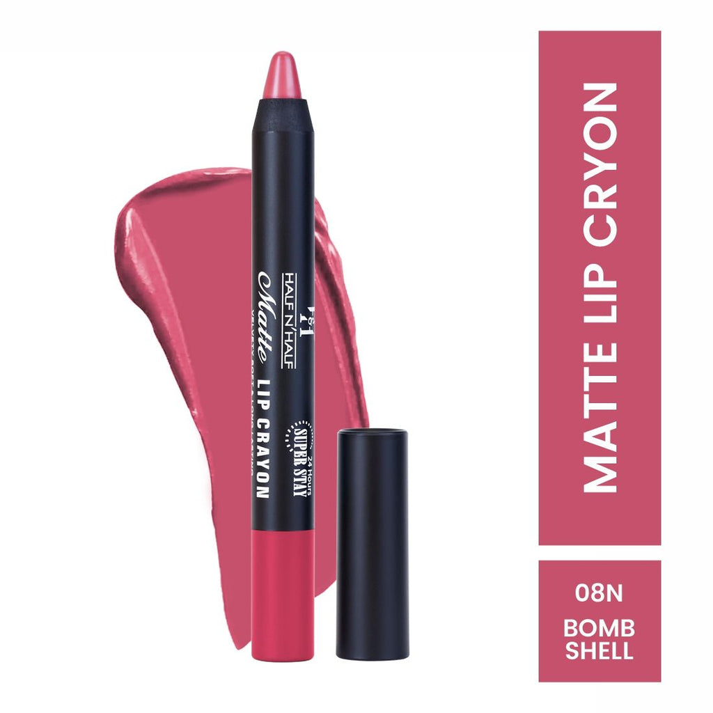 Half N Half Matte Velvet Soft & Long Lasting 24h Super Stay Lip Crayon