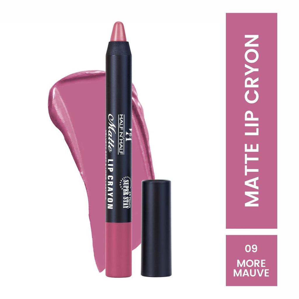 Half N Half Matte Velvet Soft & Long Lasting 24h Super Stay Lip Crayon