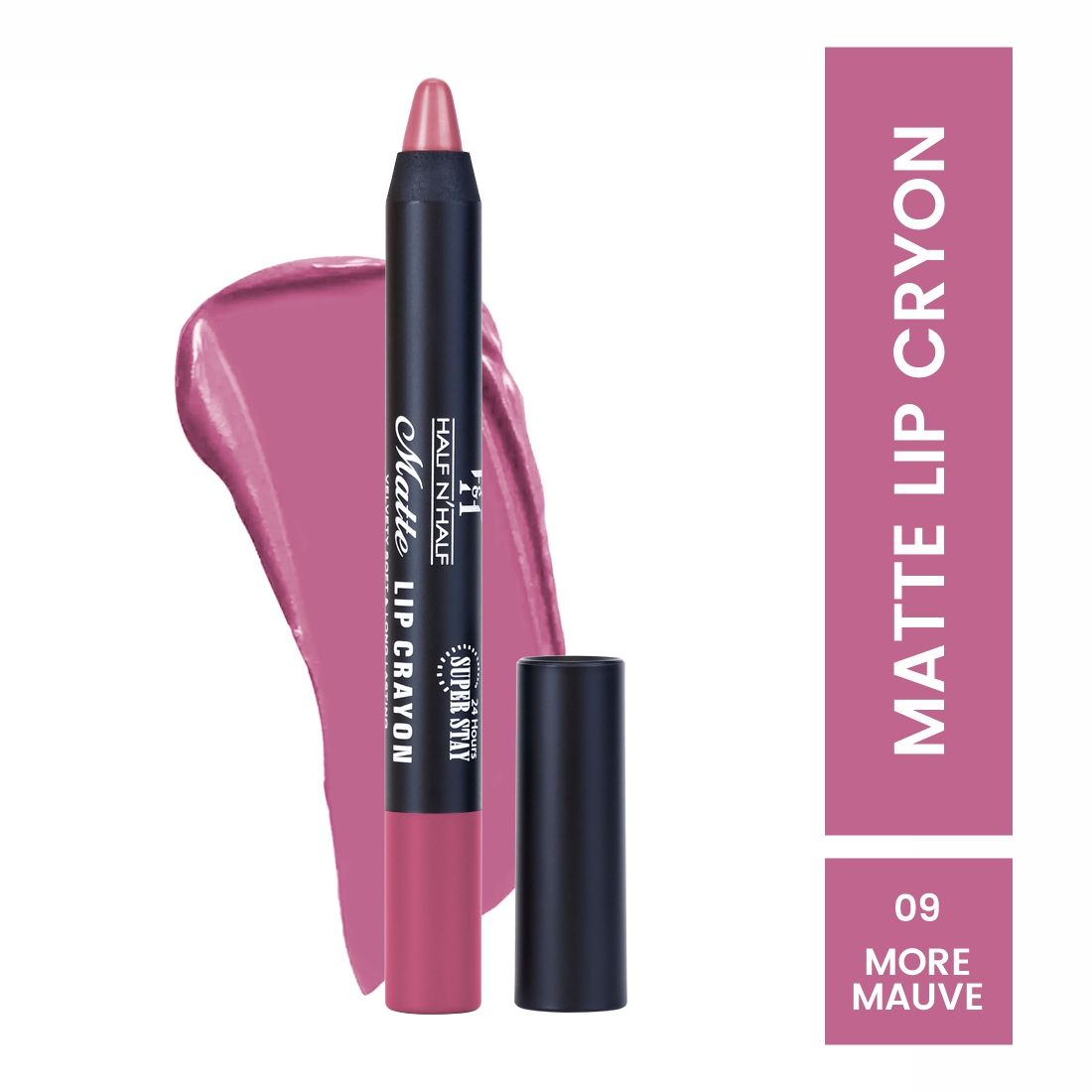 Half N Half Matte Velvet Soft & Long Lasting 24h Super Stay Lip Crayon