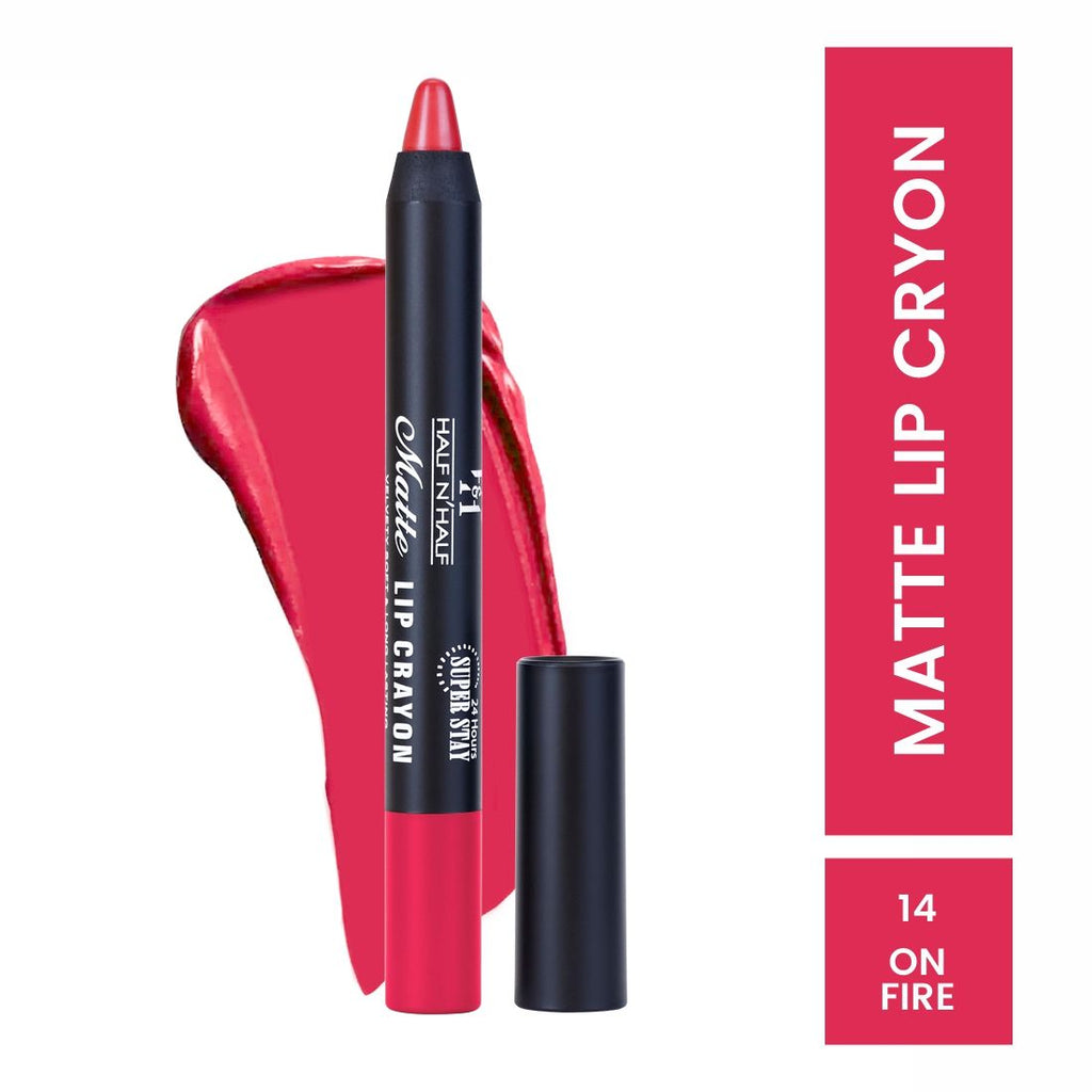 Half N Half Matte Velvet Soft & Long Lasting 24h Super Stay Lip Crayon
