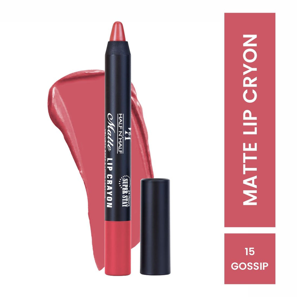 Half N Half Matte Velvet Soft & Long Lasting 24h Super Stay Lip Crayon