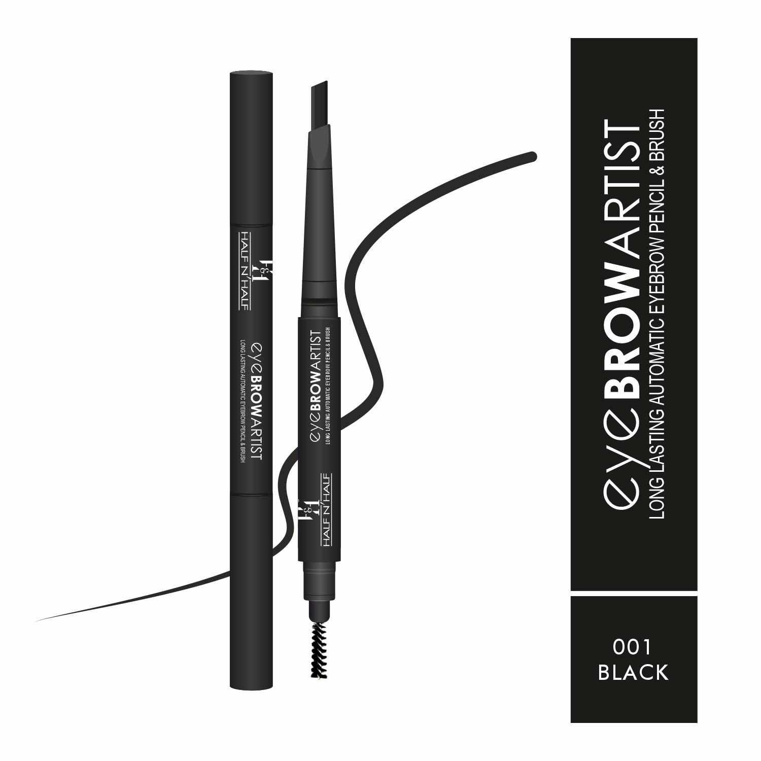 Half N Half Eye Brow Artist Long Lasting Automatic Eyebrow Pencil & Brush