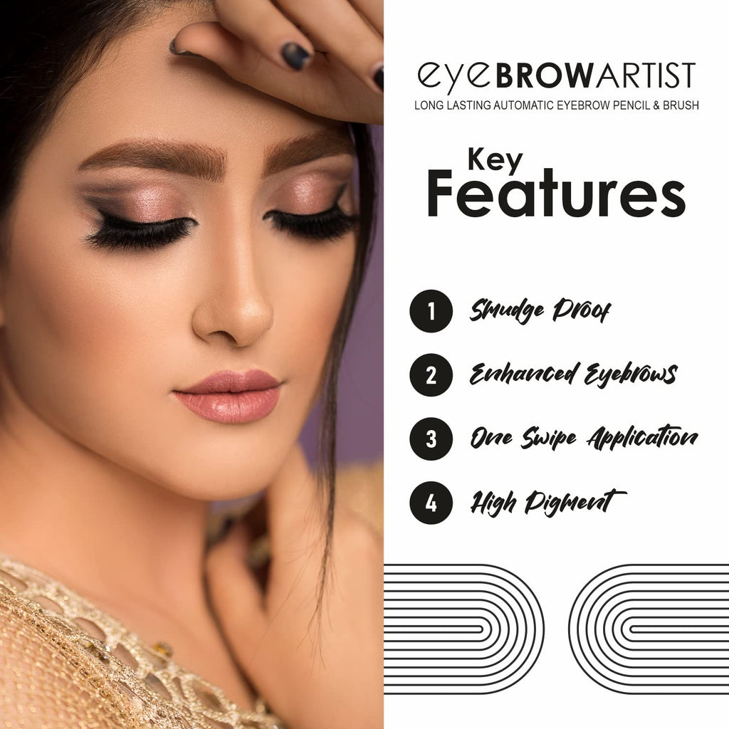 Half N Half Eye Brow Artist Long Lasting Automatic Eyebrow Pencil & Brush