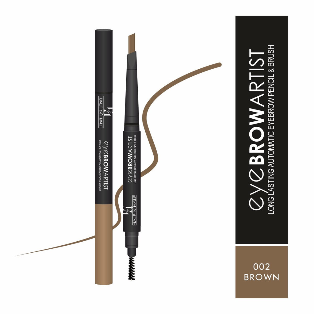 Half N Half Eye Brow Artist Long Lasting Automatic Eyebrow Pencil & Brush