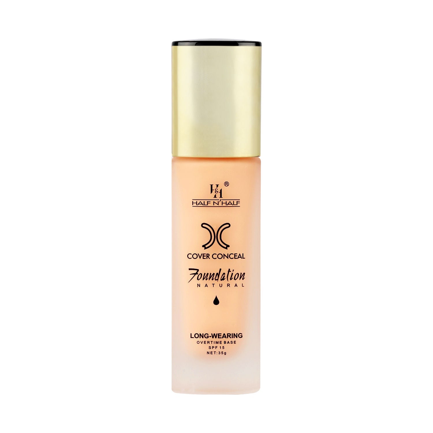 Half N Half Cover Concealer Foundation Natural Longwearing Overtime Base SPF 15