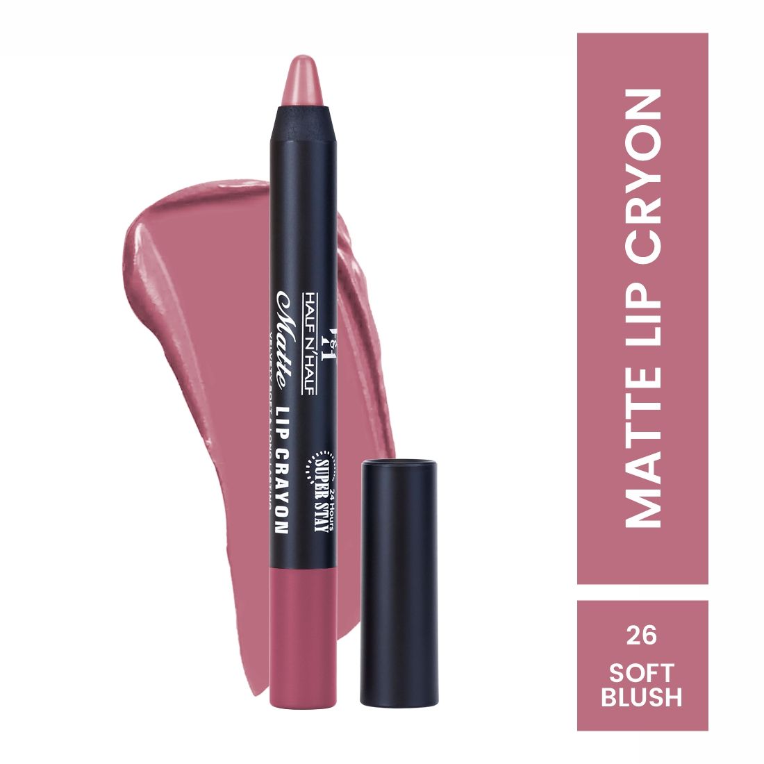 Half N Half Matte Velvet Soft & Long Lasting 24h Super Stay Lip Crayon