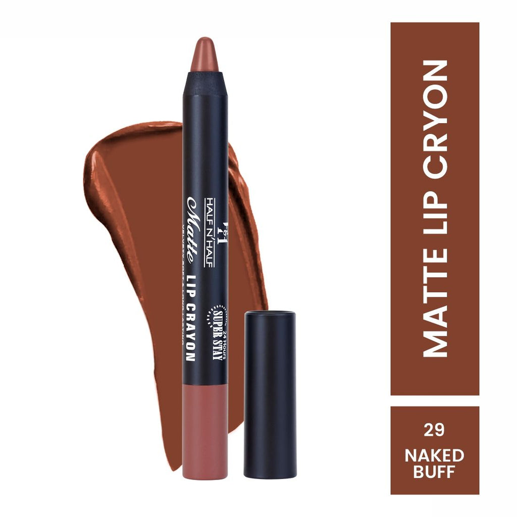 Half N Half Matte Velvet Soft & Long Lasting 24h Super Stay Lip Crayon