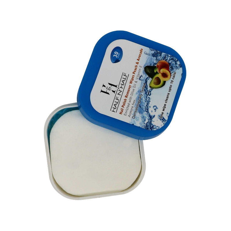 Half N Half Nail Polish Remover Wipes - Peach & Avocado