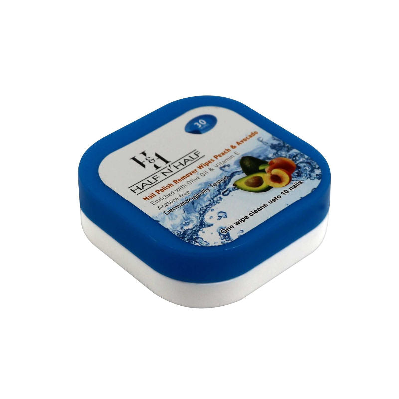 Half N Half Nail Polish Remover Wipes - Peach & Avocado