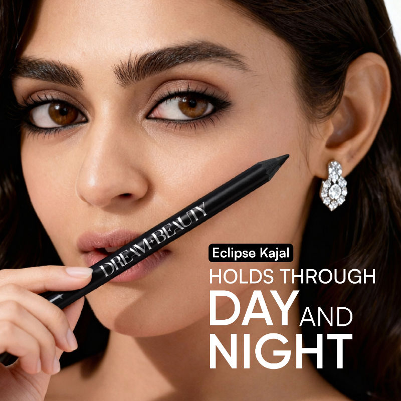 Dream Beauty Eclipse Kohl Pencil, Waterproof, Smudgeproof Kajal, Lasts Upto 12Hr - Space Black