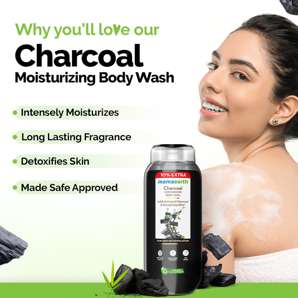 Mamaearth Charcoal Moisturizing Body Wash with Activated Charcoal & Energizing Mint Scent