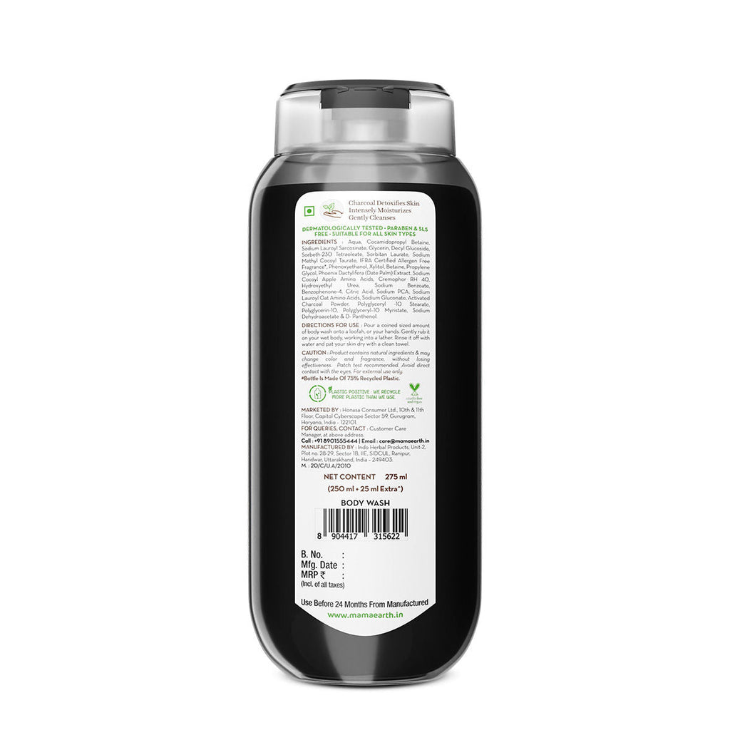 Mamaearth Charcoal Moisturizing Body Wash with Activated Charcoal & Energizing Mint Scent