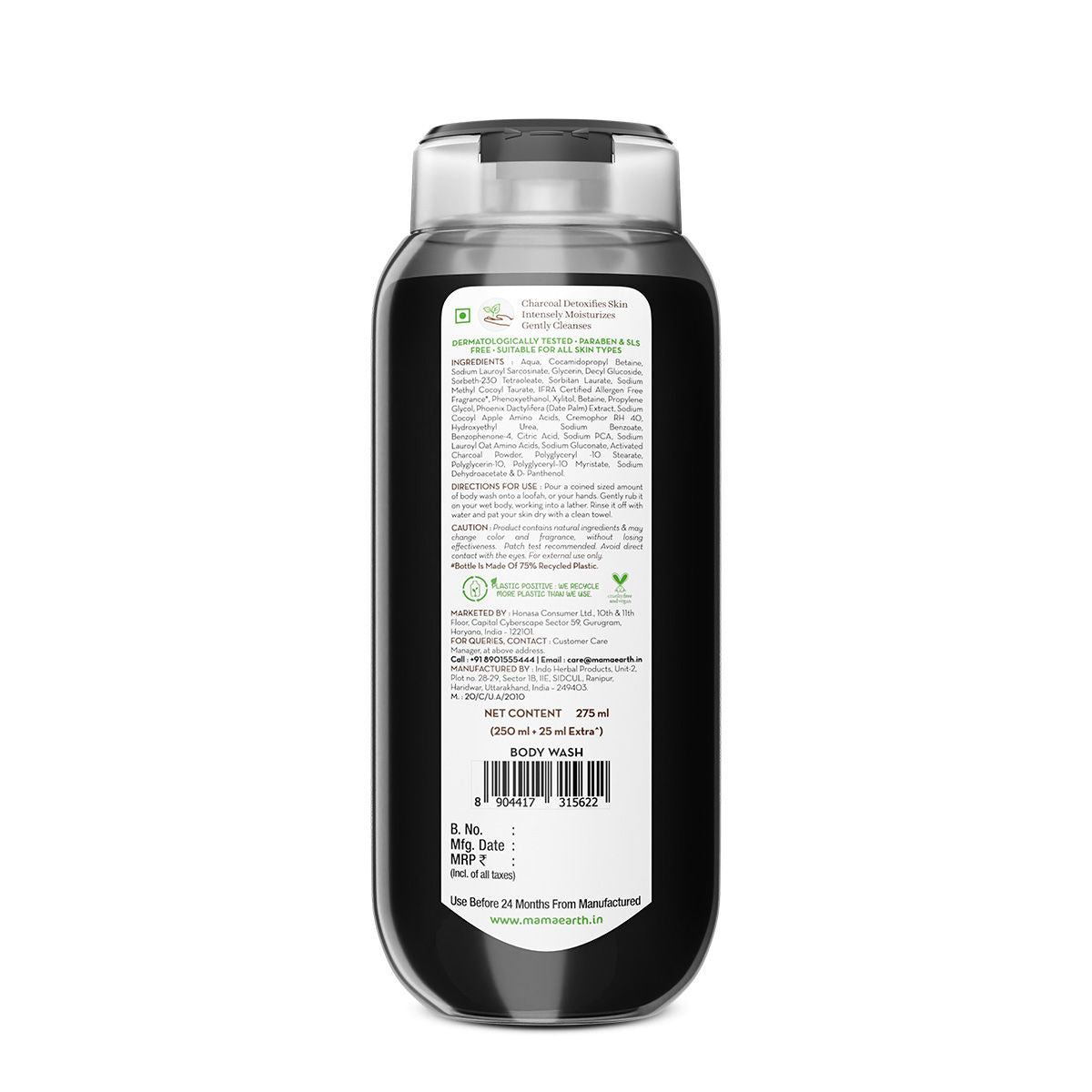 Mamaearth Charcoal Moisturizing Body Wash with Activated Charcoal & Energizing Mint Scent