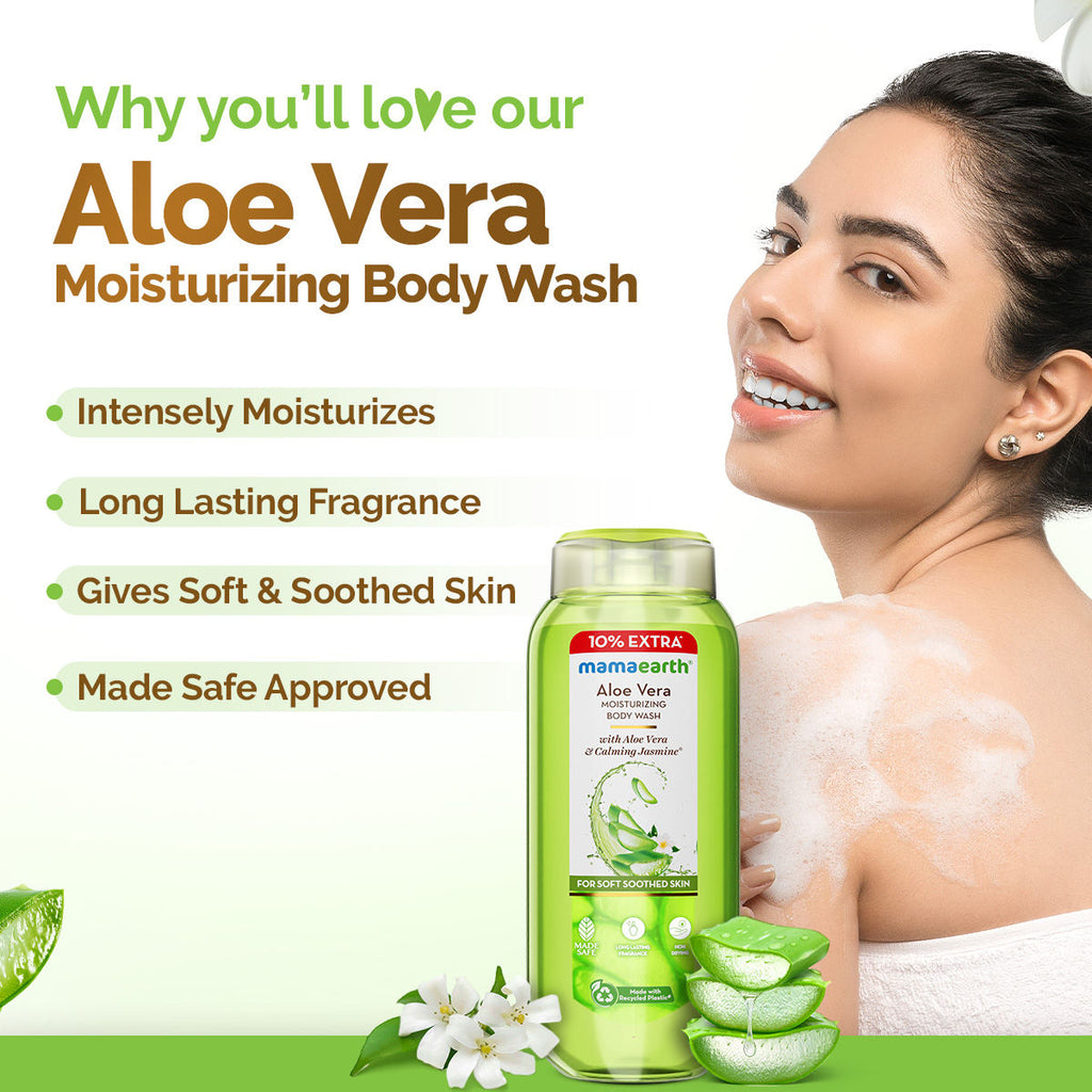 Mamaearth Aloe Vera Moisturizing Body Wash with Aloe Vera & Calming Jasmine Scent