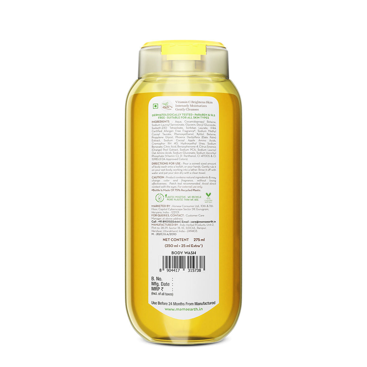 Mamaearth Vitamin C Moisturizing Body Wash with Vitamin C & Refreshing Lemon Scent