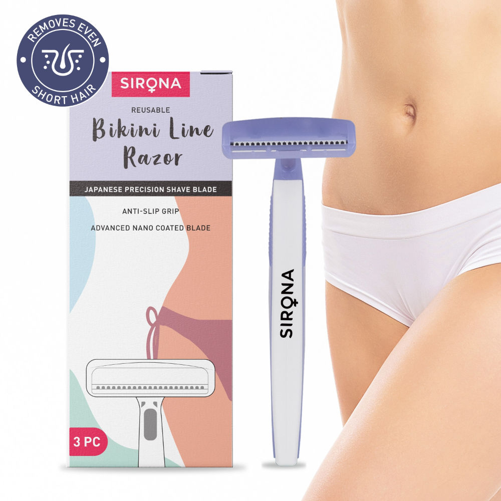 Sirona Disposable Bikini Line Trimming Razor For Women With Aloe Vera & Vitamin E Lubrication Strip
