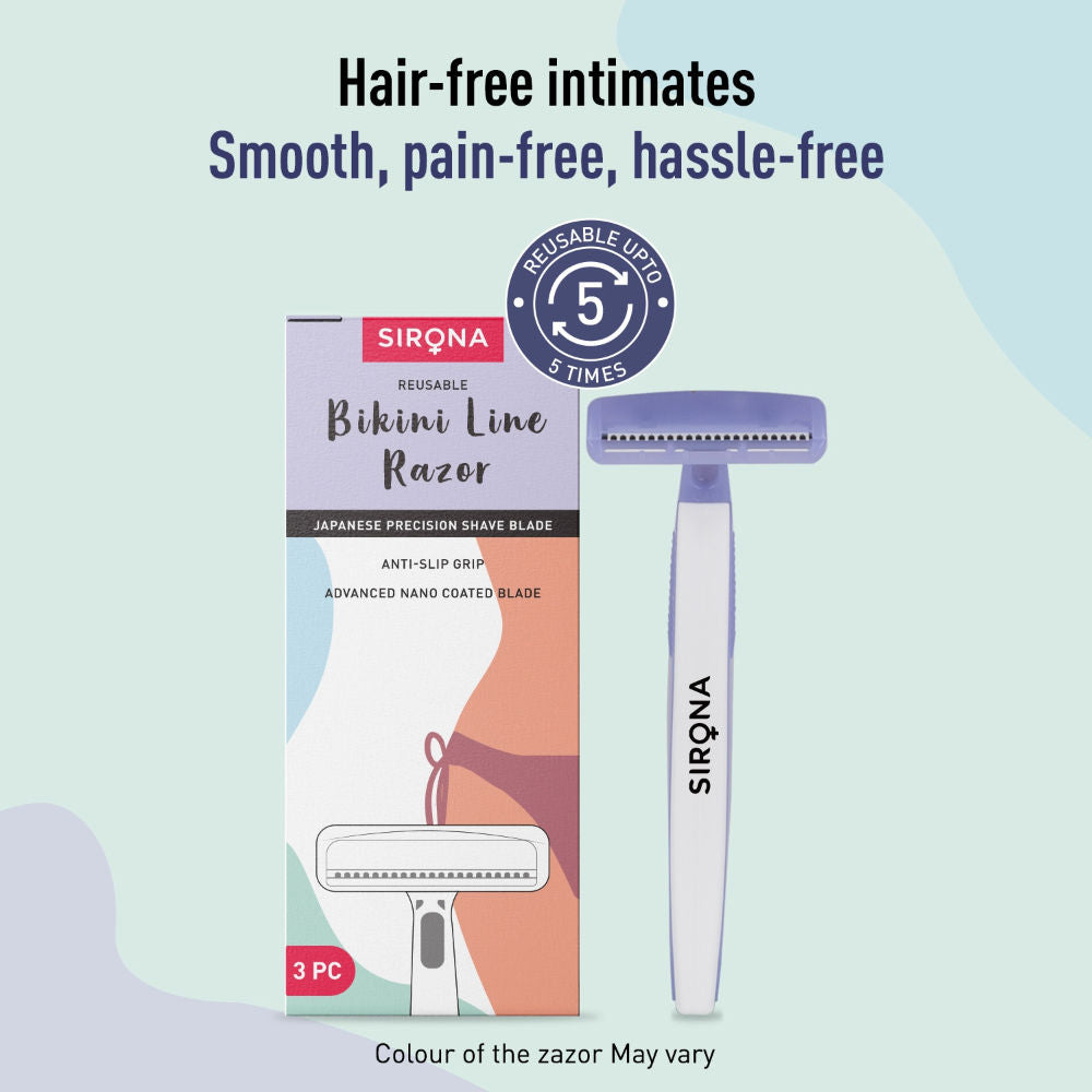 Sirona Disposable Bikini Line Trimming Razor For Women With Aloe Vera & Vitamin E Lubrication Strip