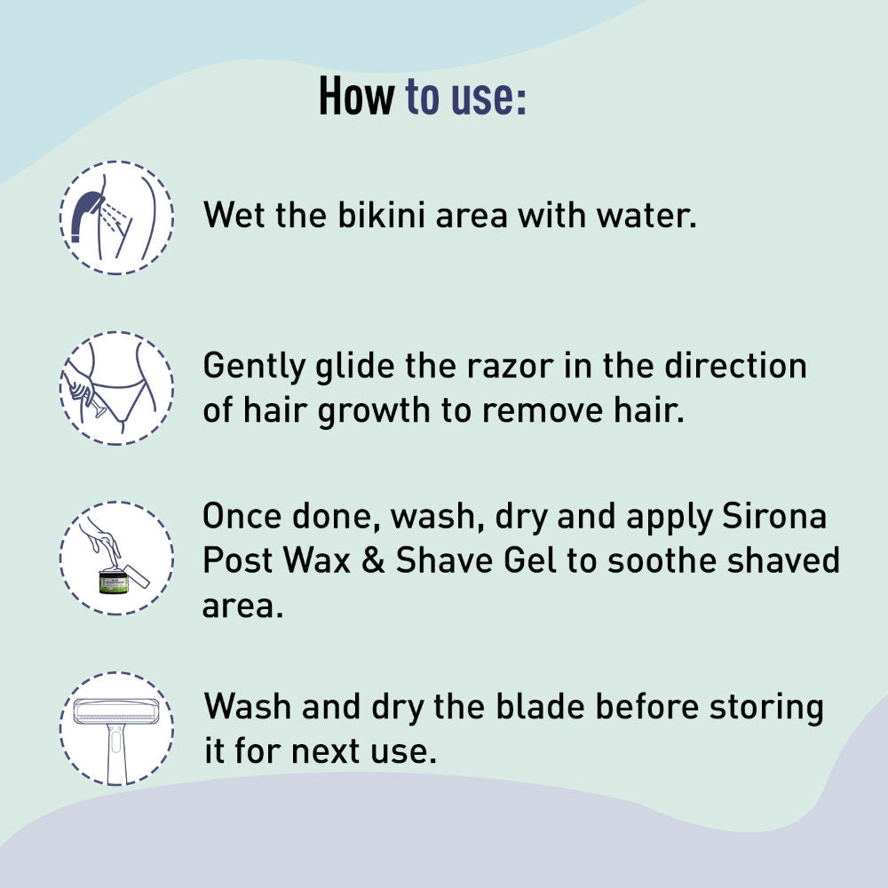 Sirona Disposable Bikini Line Trimming Razor For Women With Aloe Vera & Vitamin E Lubrication Strip