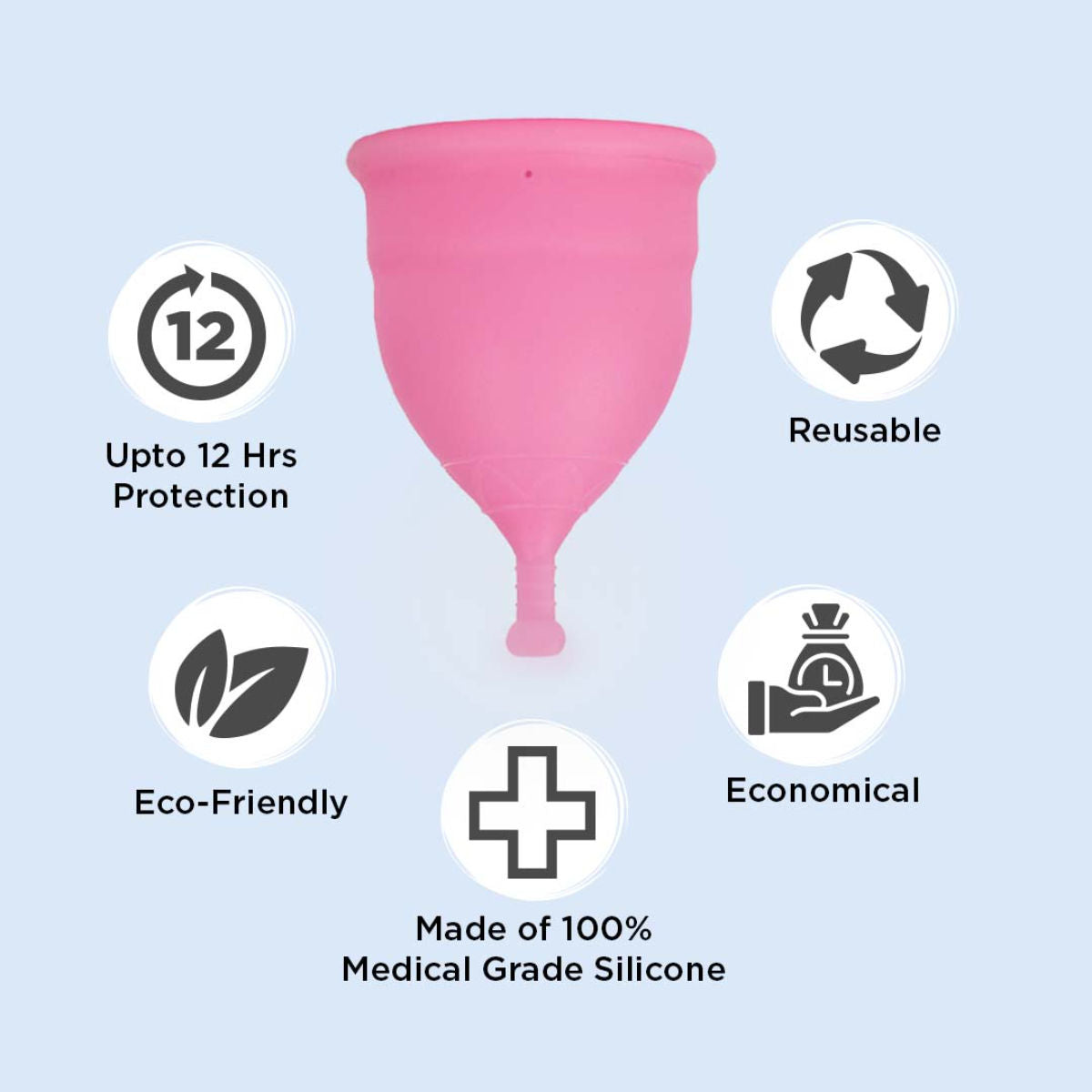 Pee Safe Reusable Menstrual Cup - No leakage,Rash-Free & Upto 12 Hours protection