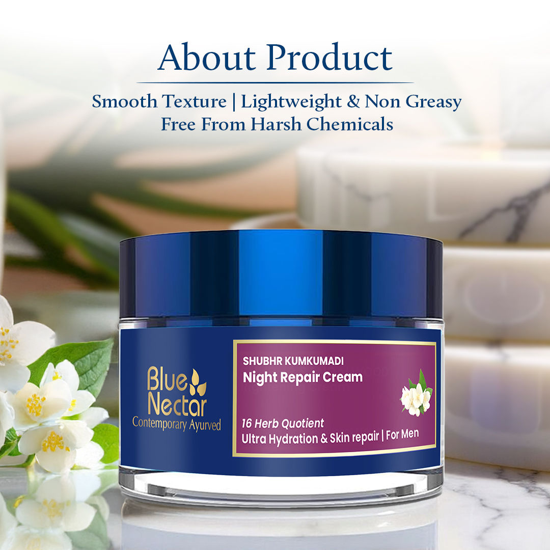 Blue Nectar Night Repair Cream for Ultra Hydration & Skin Repair for Men