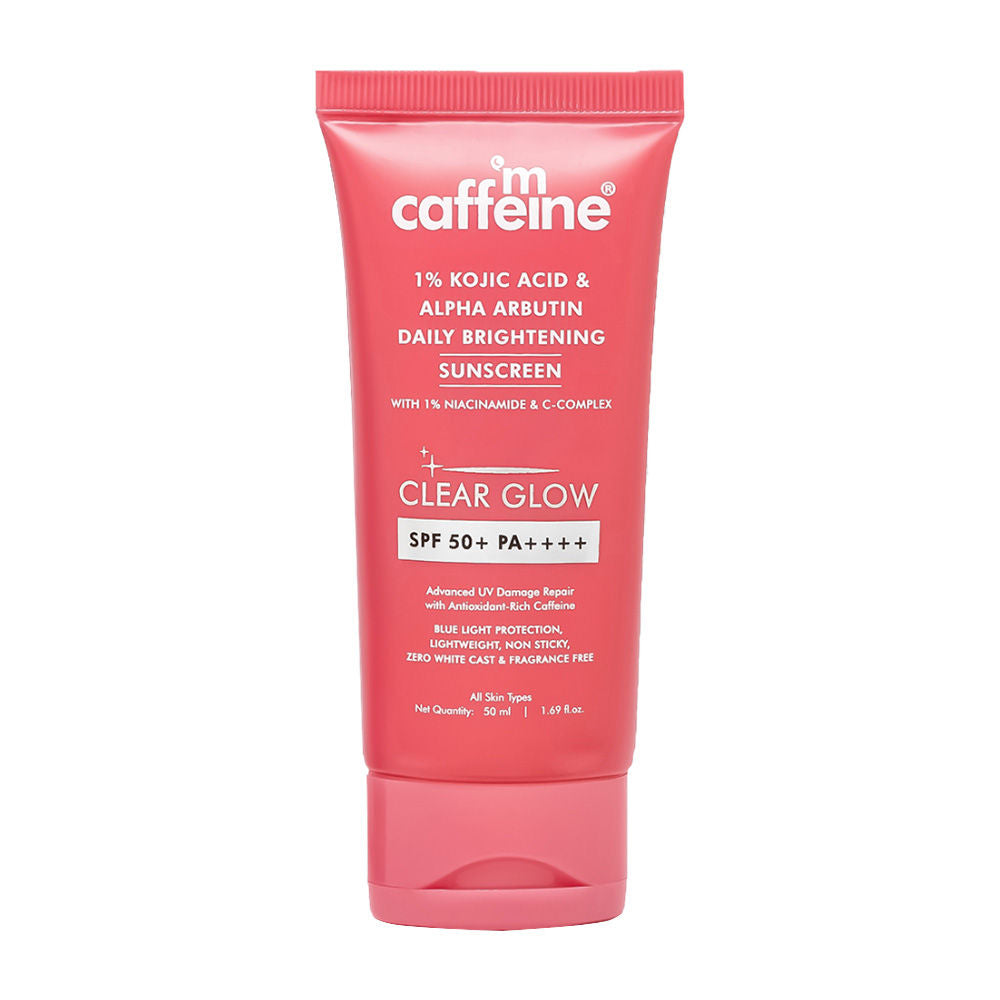 MCaffeine CLEAR GLOW 1% Kojic Acid Alpha Arbutin Daily Brightening Sunscreen