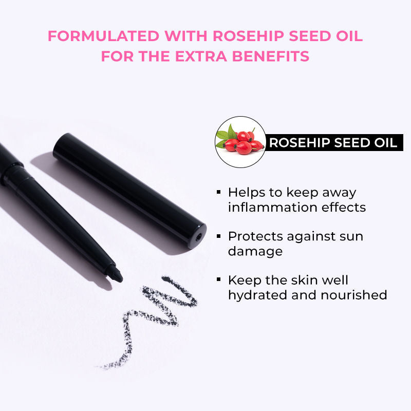 Praush Beauty Waterproof and Smudge Proof Crème Gel Kajal Eyeliner Eye Pencil- Black