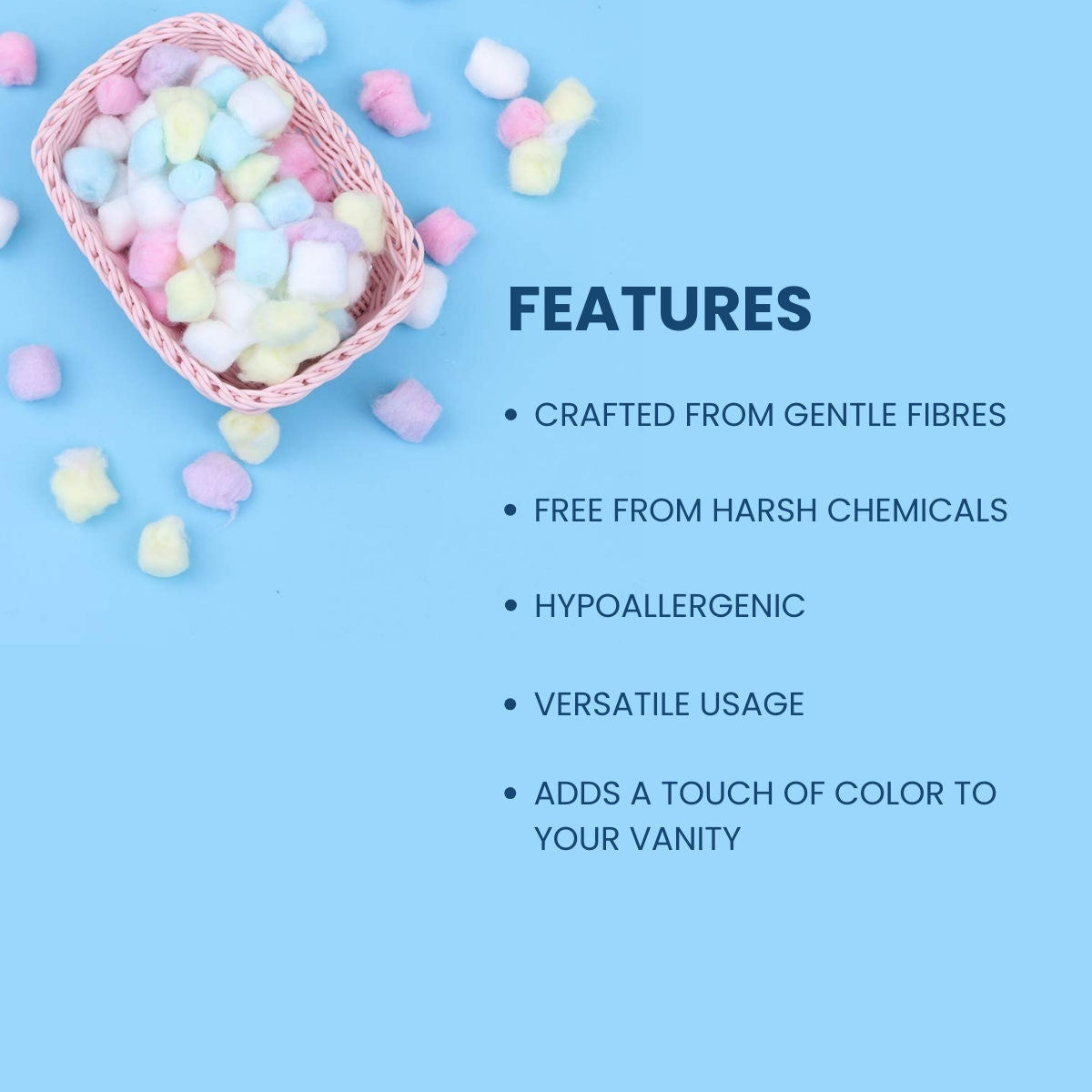 Matra Cotton Balls For Makeup & Nail Paint Removal Face Cleaning Multicoloured Polish Remover Pads