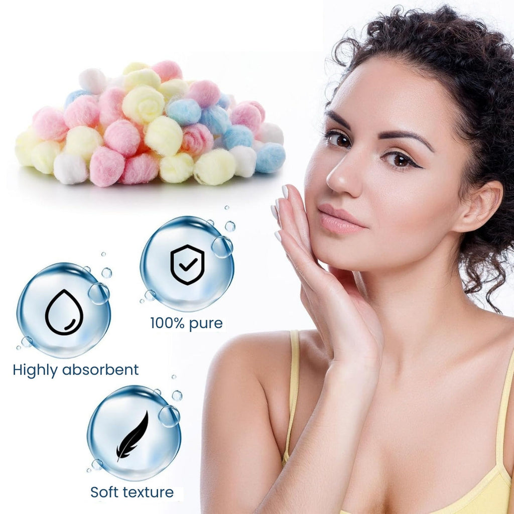 Matra Cotton Balls For Makeup & Nail Paint Removal Face Cleaning Multicoloured Polish Remover Pads