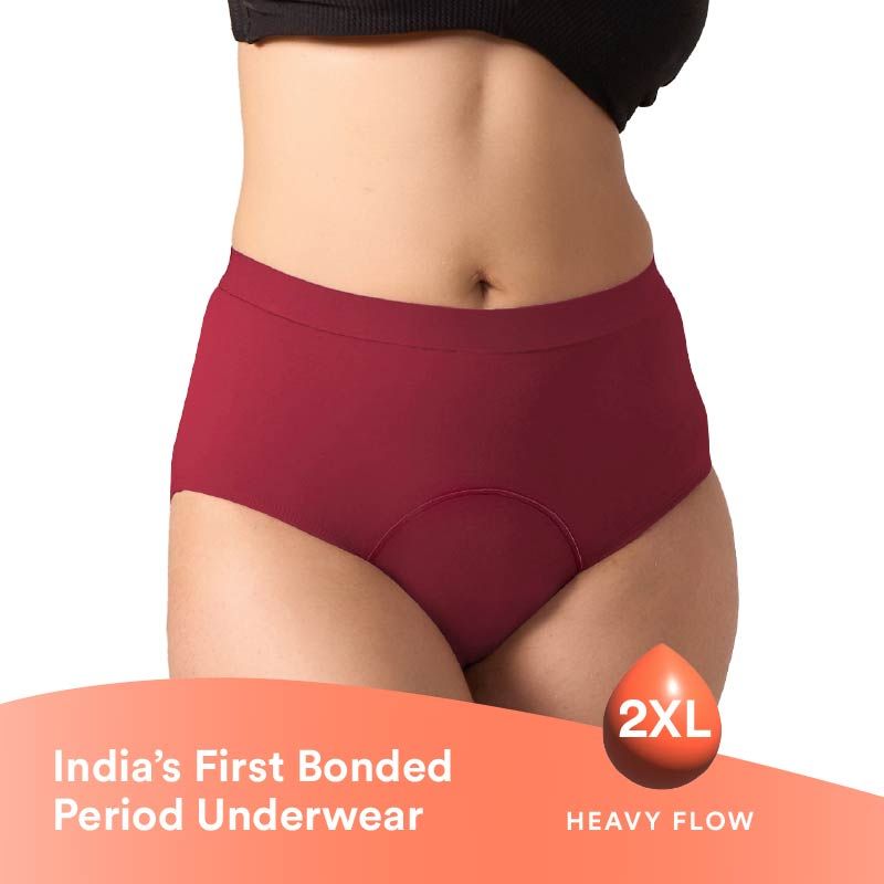 Mahina Cotton Period Panty For Girls & Women - Blush Red-2XL