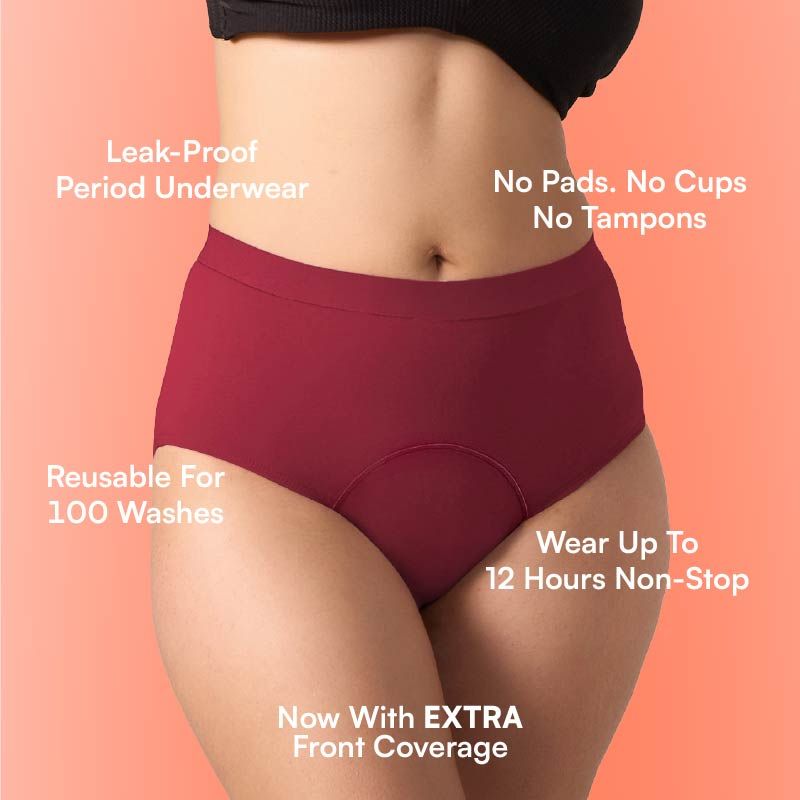 Mahina Cotton Period Panty For Girls & Women - Blush Red-2XL
