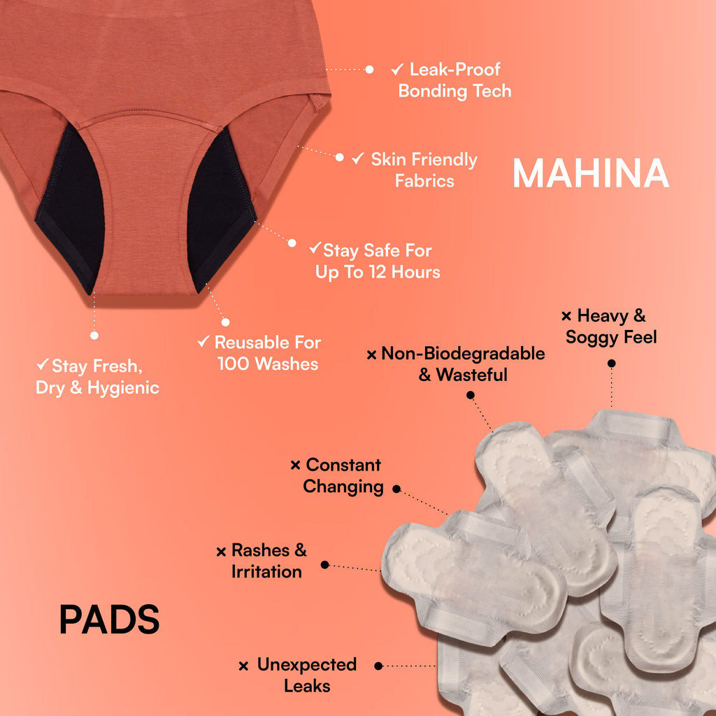 Mahina Cotton Period Panty For Girls & Women - Blush Red-2XL