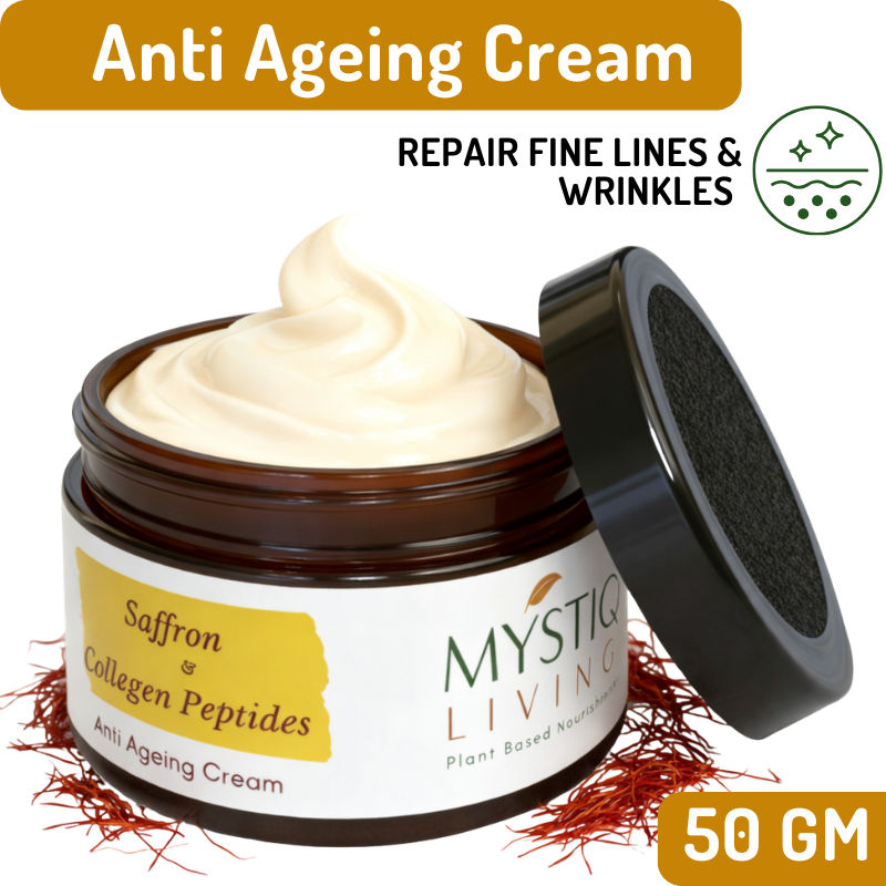 Mystiq Living Anti Ageing Cream for Women, Wrinkle Face Cream With Ceremide & Collagen Peptide