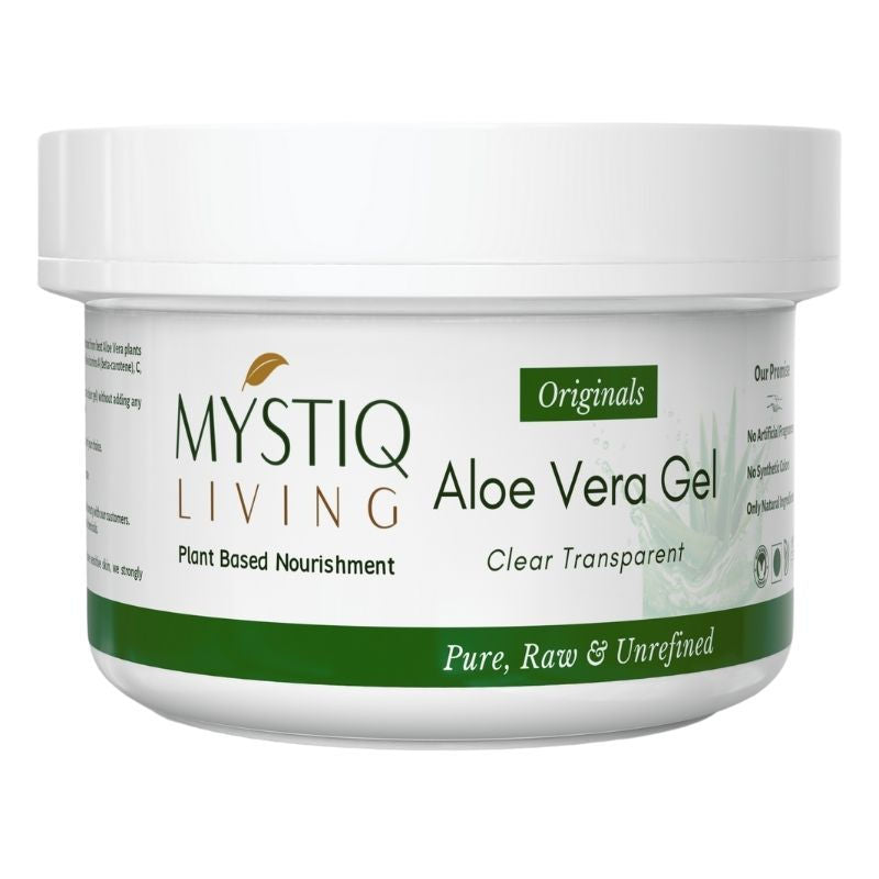 Mystiq Living Aloe Vera Gel for Face, Hair & Skin, 100% Pure and Organic| Best for Dry Skin