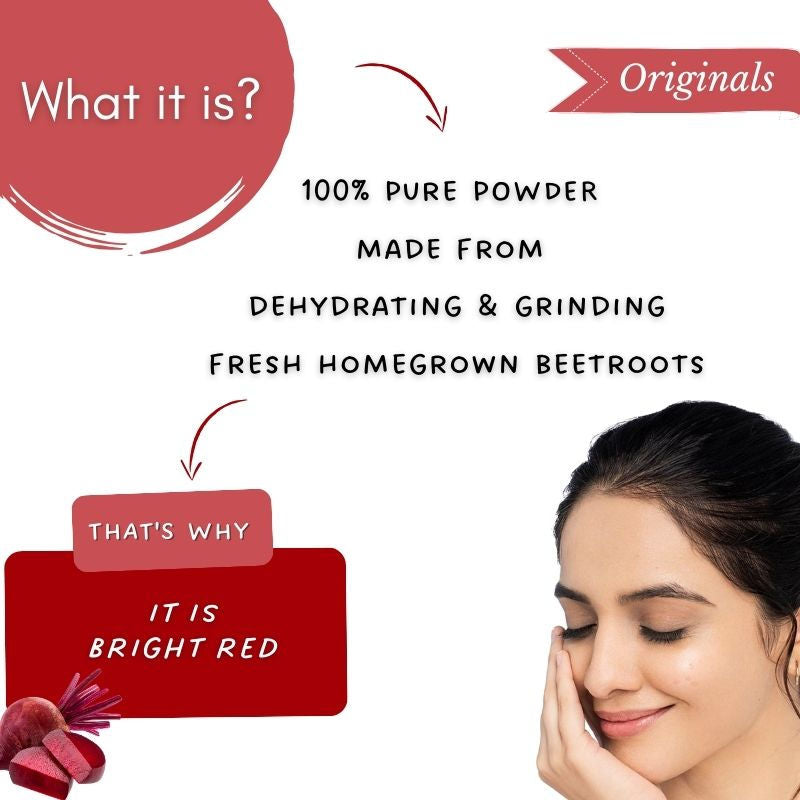 Mystiq Living Organic Beetroot Powder For Face, Hair, Lip Balm & Energy Boost Drink