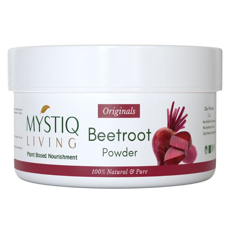 Mystiq Living Organic Beetroot Powder For Face, Hair, Lip Balm & Energy Boost Drink