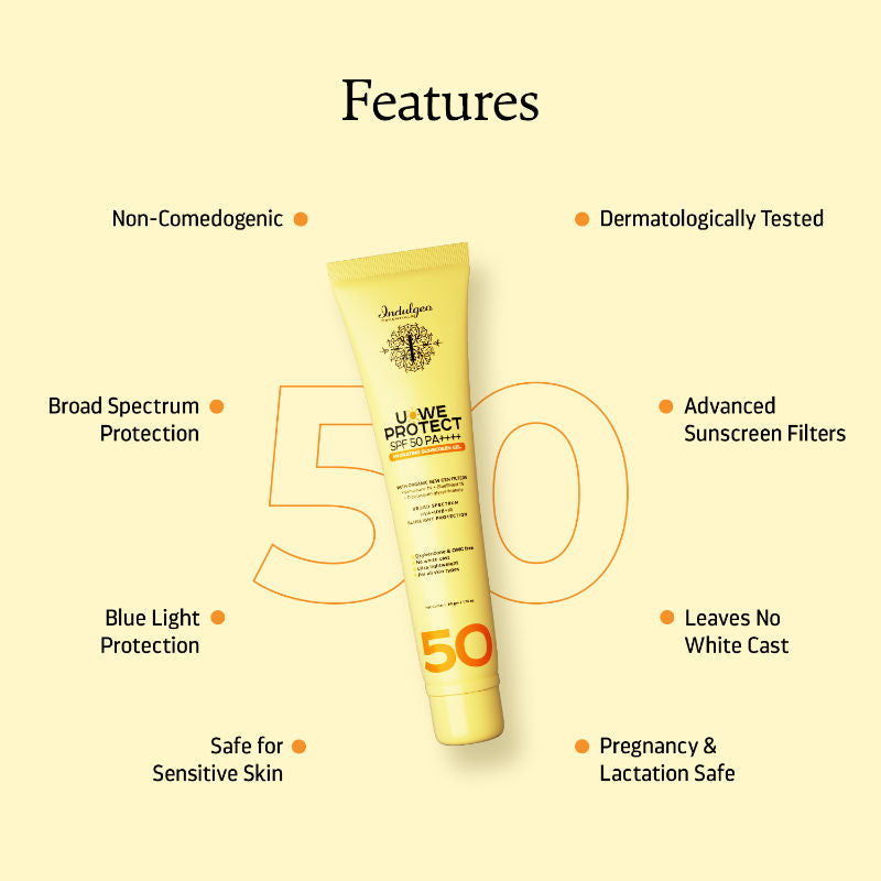Indulgeo Essentials U-We Protect Ultra Light Sunscreen Gel Spf50 Pa++++ With Korean Uv Filters