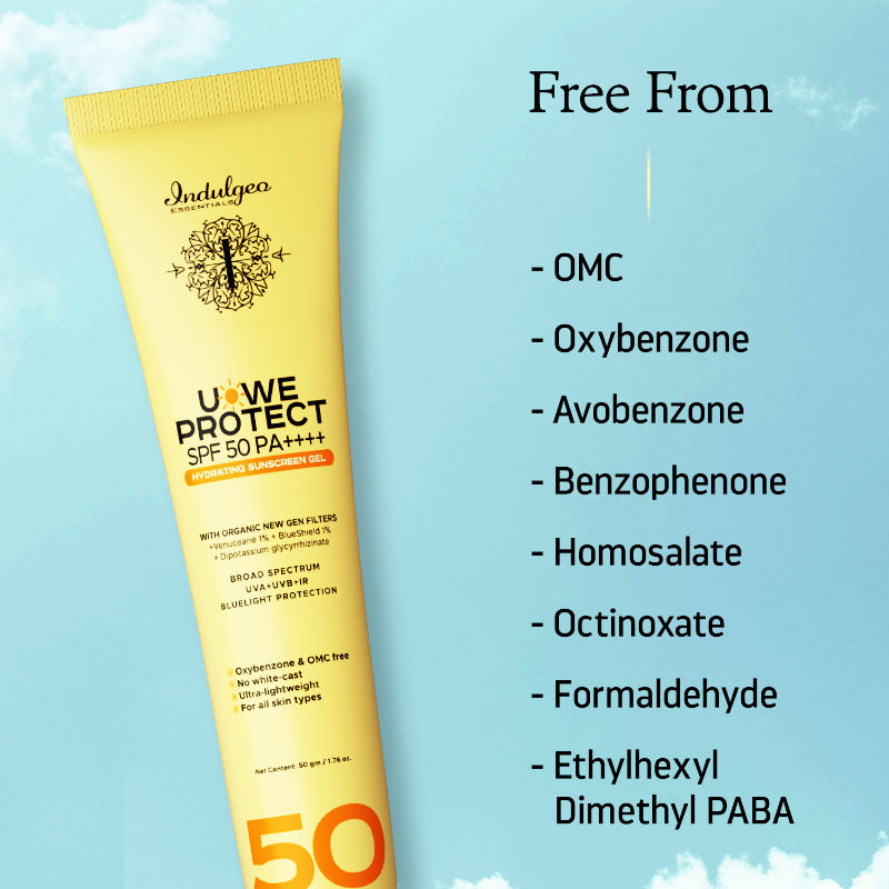 Indulgeo Essentials U-We Protect Ultra Light Sunscreen Gel Spf50 Pa++++ With Korean Uv Filters