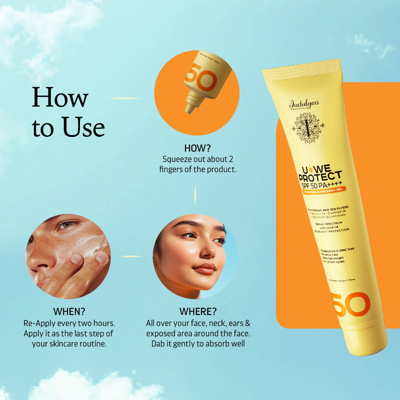 Indulgeo Essentials U-We Protect Ultra Light Sunscreen Gel Spf50 Pa++++ With Korean Uv Filters