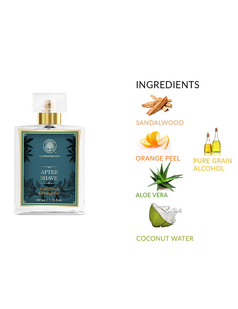 Forest Essentials Aftershave Spray with Sandalwood & Orange Peel - With Aloe Vera For Him
