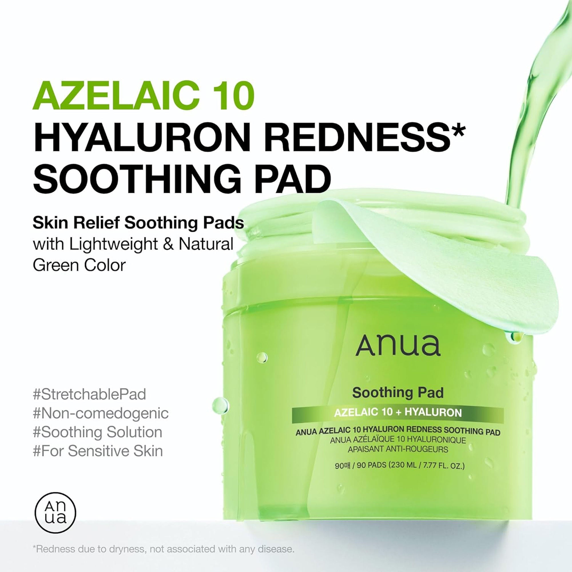 Anua Azelaic 10 + Hyaluron Redness Soothing Pad