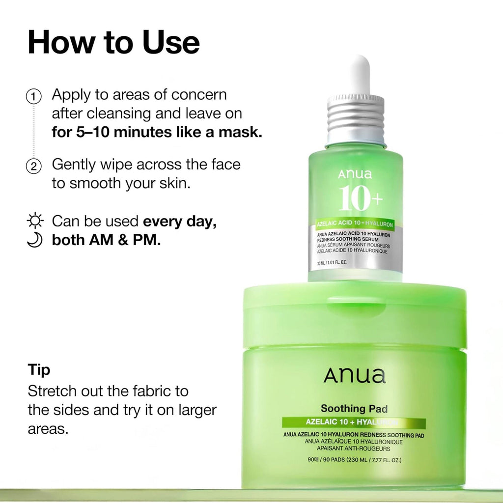 Anua Azelaic 10 + Hyaluron Redness Soothing Pad