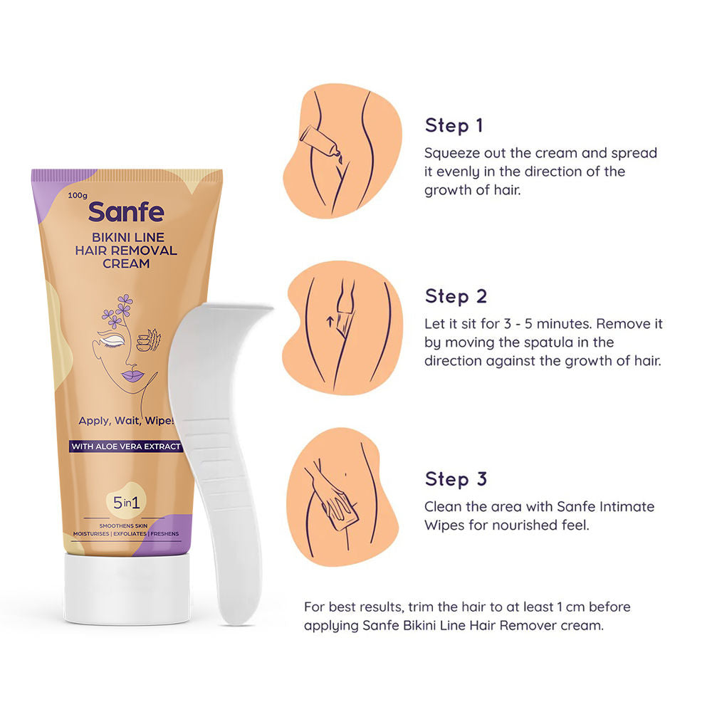 Sanfe Bikini Line Hair Removal Cream With Aloevera