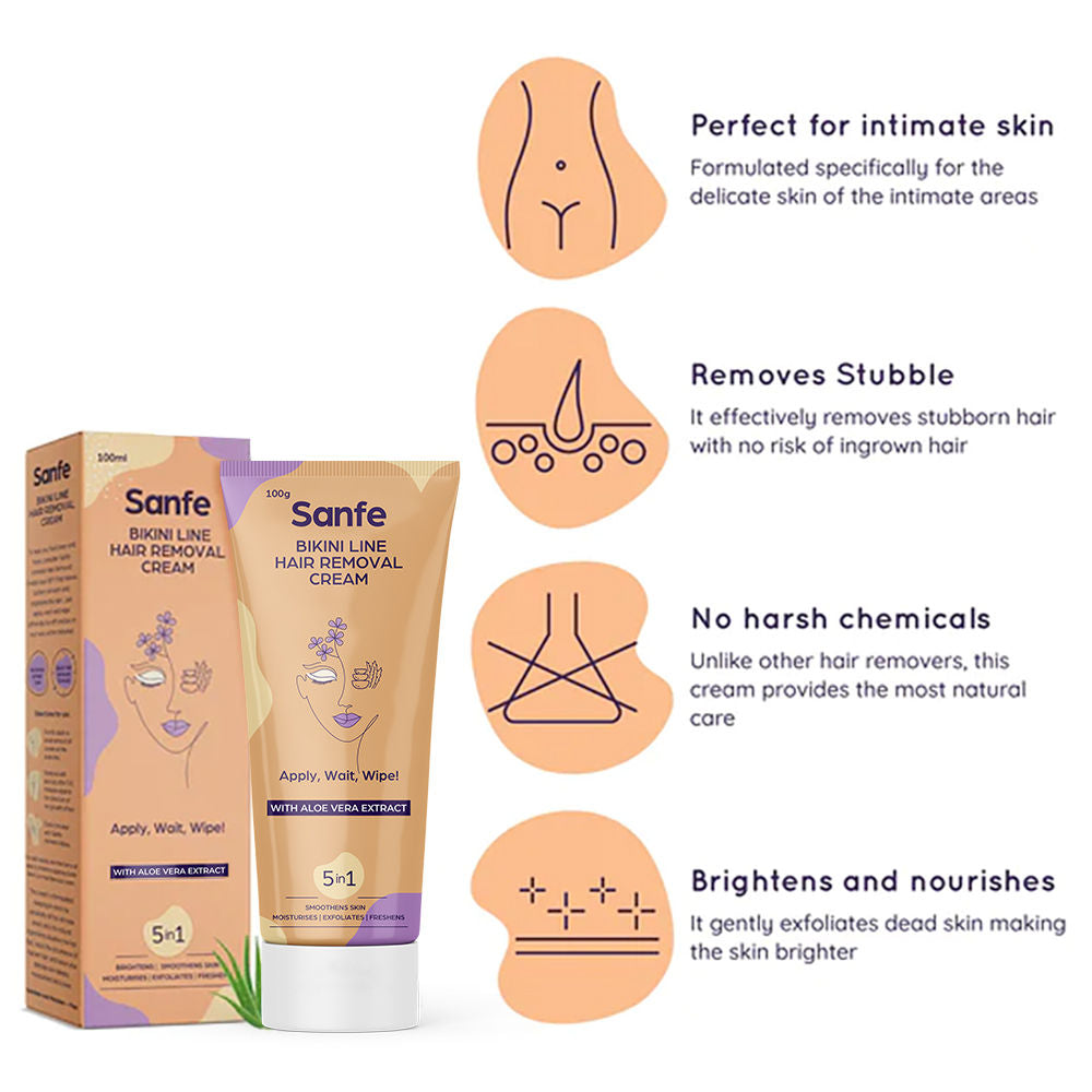 Sanfe Bikini Line Hair Removal Cream With Aloevera