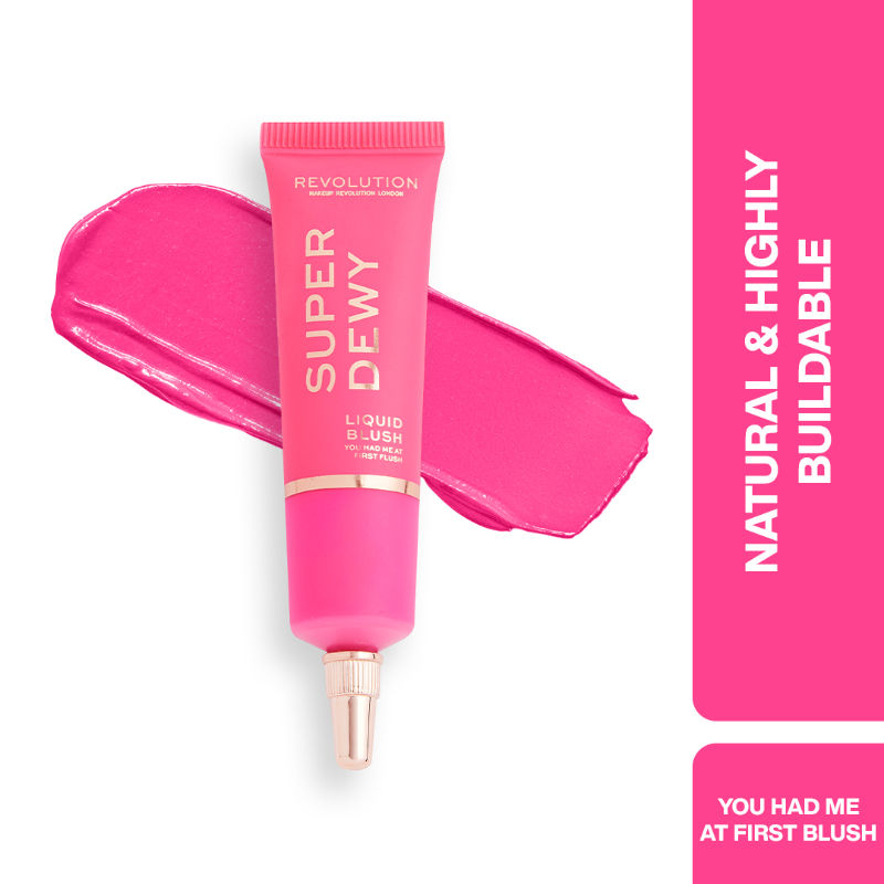 Makeup Revolution Superdewy Liquid Blusher - Ultra Pigmented-Dewy & Radiant Formula You Had Me At First Blush