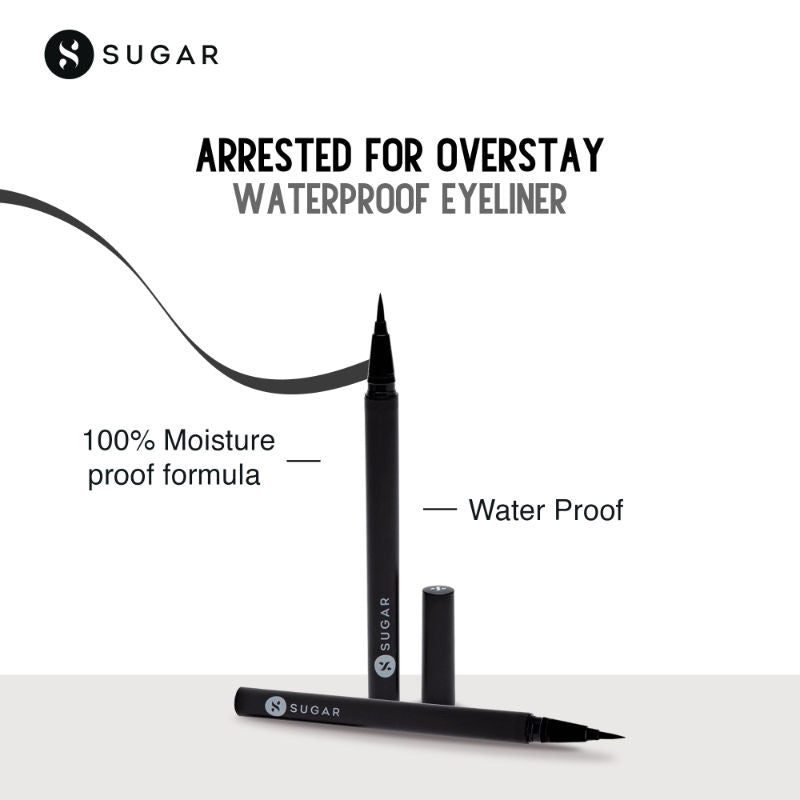 SUGAR Arrested For Overstay Waterproof Eyeliner - 01 I'll Be Black (Black)