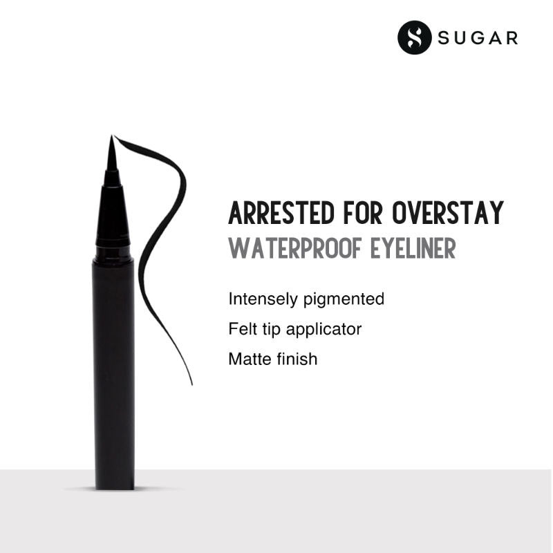 SUGAR Arrested For Overstay Waterproof Eyeliner - 01 I'll Be Black (Black)