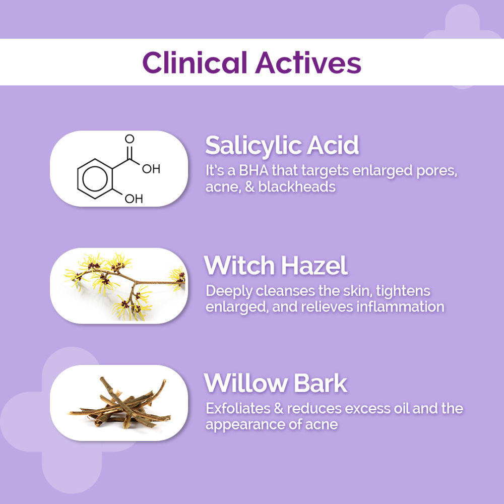 The Derma Co 2% Salicylic Acid Serum With Witch Hazel & Willow Bark For Active Acne Day+Night