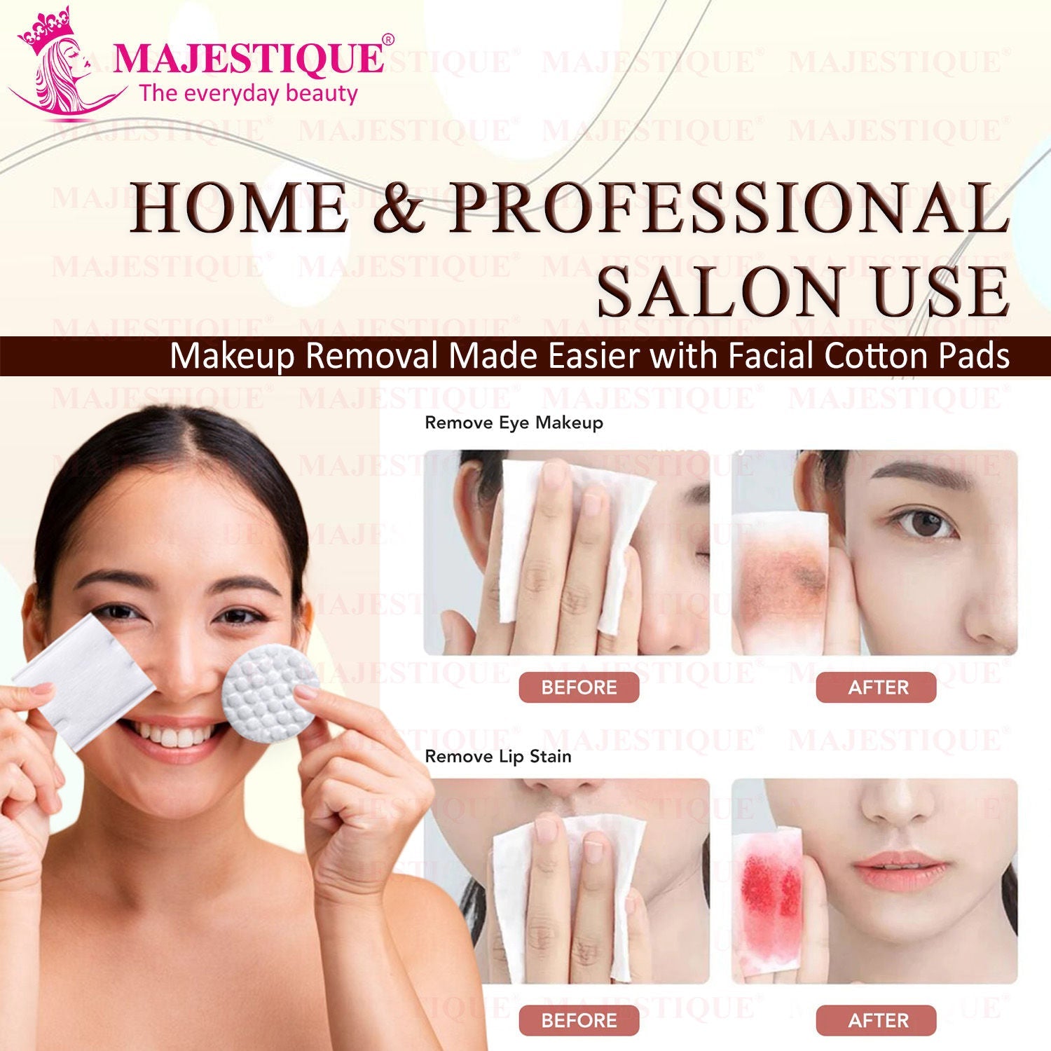 Majestique Premium Make-Up Removal Cotton Pads